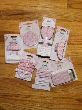 NWT LoveShackFancy x Goody x Wet Brush Limited Ed Pink- 7 Pc Hair Accessory Set